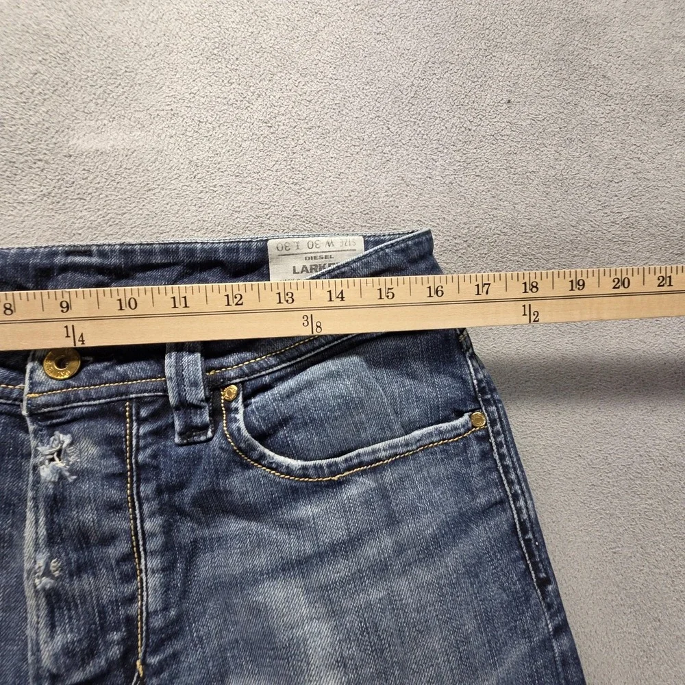 Diesel Jeans Mens 30x30 Blue Larkee Regular Straight Stretch Button Fly 008B2